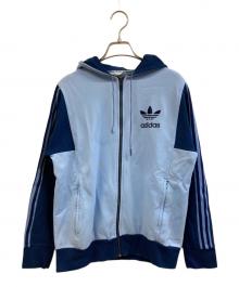 adidas（アディダス）の古着「ジップパーカー」｜スカイブルー