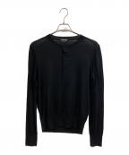 TOM FORDトムフォード）の古着「シルク混ヘンリーTシャツ」｜ブラック