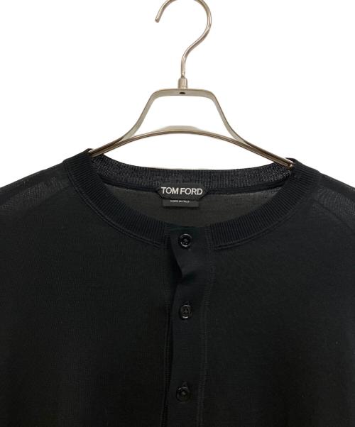TOM FORD（トムフォード）TOM FORD (トムフォード) シルク混ヘンリーTシャツ ブラック サイズ:46の古着・服飾アイテム