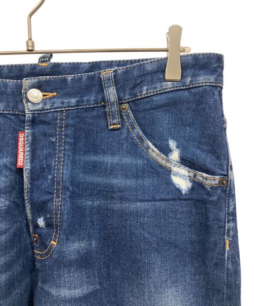 DSQUARED2（ディースクエアード）DSQUARED2 (ディースクエアード) ダメージ加工デニムパンツ インディゴ サイズ:48の古着・服飾アイテム