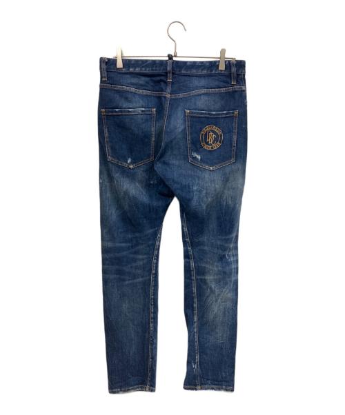 DSQUARED2（ディースクエアード）DSQUARED2 (ディースクエアード) ダメージ加工デニムパンツ インディゴ サイズ:48の古着・服飾アイテム