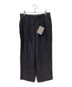 Gorsch the merry coachmanゴーシュ ザ メリーコーチマン）の古着「Broken Twill Linen 2 Tack Trousers」｜ブラック