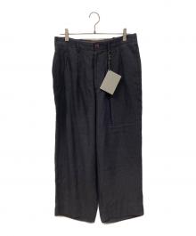 Gorsch the merry coachman（ゴーシュ ザ メリーコーチマン）の古着「Broken Twill Linen 2 Tack Trousers」｜ブラック