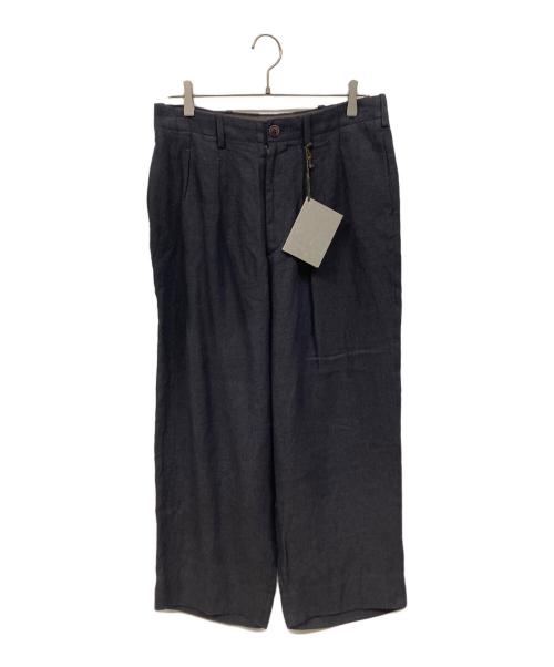 Gorsch the merry coachman（ゴーシュ ザ メリーコーチマン）Gorsch the merry coachman (ゴーシュ ザ メリーコーチマン) Broken Twill Linen 2 Tack Trousers ブラック サイズ:82の古着・服飾アイテム