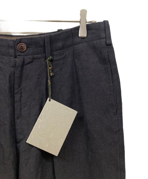 Gorsch the merry coachman（ゴーシュ ザ メリーコーチマン）Gorsch the merry coachman (ゴーシュ ザ メリーコーチマン) Broken Twill Linen 2 Tack Trousers ブラック サイズ:82の古着・服飾アイテム