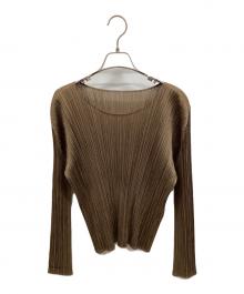 PLEATS PLEASE（プリーツプリーズ）の古着「長袖カットソー」｜ブラウン