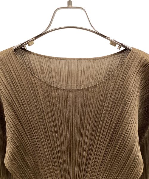 PLEATS PLEASE（プリーツプリーズ）PLEATS PLEASE (プリーツプリーズ) 長袖カットソー ブラウン サイズ:3の古着・服飾アイテム