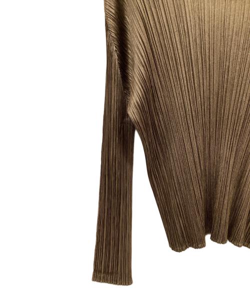 PLEATS PLEASE（プリーツプリーズ）PLEATS PLEASE (プリーツプリーズ) 長袖カットソー ブラウン サイズ:3の古着・服飾アイテム