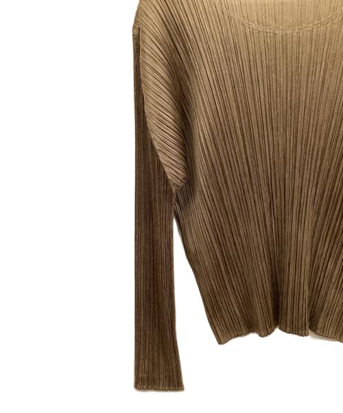 PLEATS PLEASE（プリーツプリーズ）PLEATS PLEASE (プリーツプリーズ) 長袖カットソー ブラウン サイズ:3の古着・服飾アイテム