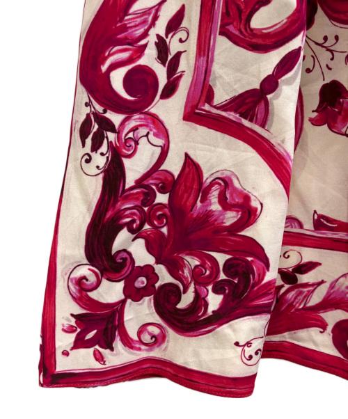 DOLCE & GABBANA（ドルチェ＆ガッバーナ）DOLCE & GABBANA (ドルチェ＆ガッバーナ) マジョリカワンピース Silk All Over Print Short Sleeve Dress ショッキングピンク サイズ:40の古着・服飾アイテム