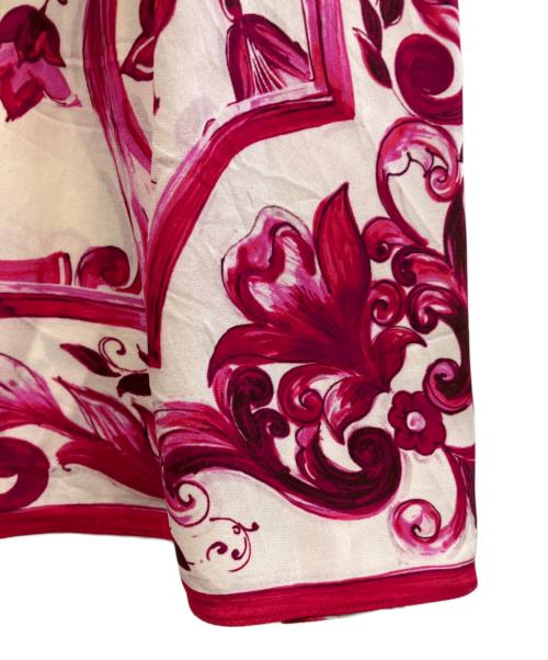 DOLCE & GABBANA（ドルチェ＆ガッバーナ）DOLCE & GABBANA (ドルチェ＆ガッバーナ) マジョリカワンピース Silk All Over Print Short Sleeve Dress ショッキングピンク サイズ:40の古着・服飾アイテム