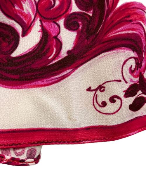 DOLCE & GABBANA（ドルチェ＆ガッバーナ）DOLCE & GABBANA (ドルチェ＆ガッバーナ) マジョリカワンピース Silk All Over Print Short Sleeve Dress ショッキングピンク サイズ:40の古着・服飾アイテム