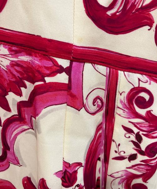 DOLCE & GABBANA（ドルチェ＆ガッバーナ）DOLCE & GABBANA (ドルチェ＆ガッバーナ) マジョリカワンピース Silk All Over Print Short Sleeve Dress ショッキングピンク サイズ:40の古着・服飾アイテム
