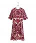 中古・古着 DOLCE & GABBANA (ドルチェ＆ガッバーナ) マジョリカワンピース Silk All Over Print Short Sleeve Dress ショッキングピンク サイズ:40：70000円
