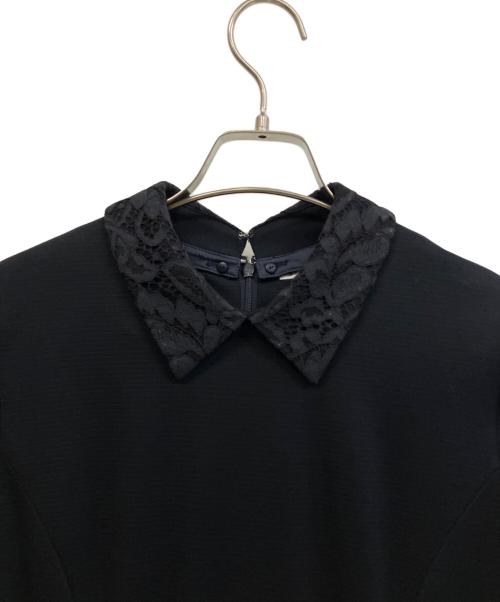 23区（ニジュウサンク）23区 (ニジュウサンク) VERY (ヴェリィ) コットングログランジャージー付け襟ワンピース ブラック サイズ:40の古着・服飾アイテム