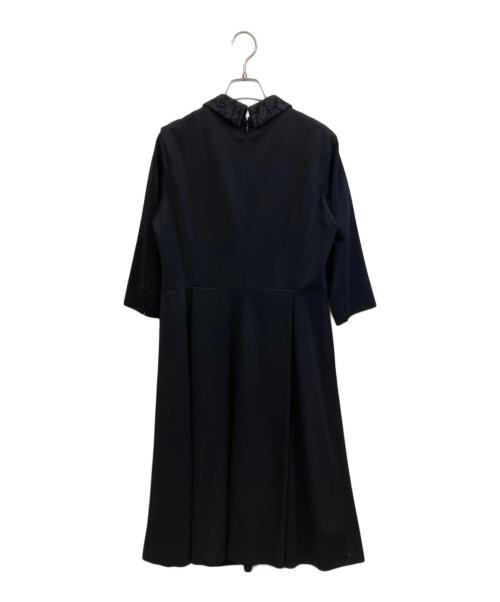 23区（ニジュウサンク）23区 (ニジュウサンク) VERY (ヴェリィ) コットングログランジャージー付け襟ワンピース ブラック サイズ:40の古着・服飾アイテム