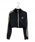 adidasアディダス）の古着「ワッフル クロップド トラックジャケット」｜ブラック