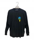 Palm Angelsパーム エンジェルス）の古着「長袖カットソー 22AW Sprayed Palm Logo Over Tee」｜ブラック