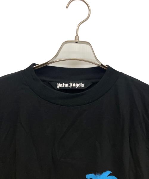 Palm Angels（パーム エンジェルス）Palm Angels (パーム エンジェルス) 長袖カットソー 22AW Sprayed Palm Logo Over Tee ブラック サイズ:Mの古着・服飾アイテム