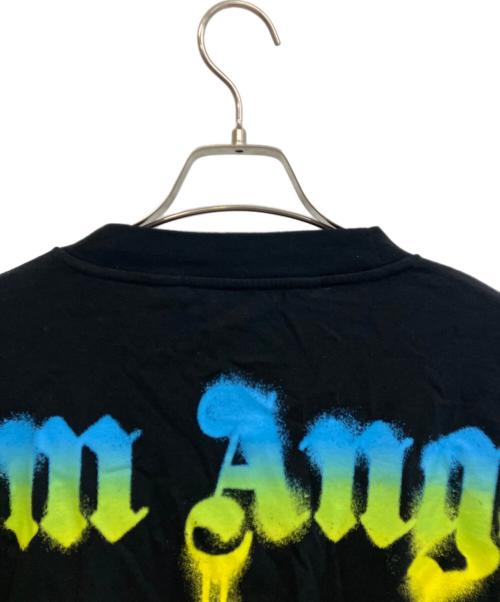 Palm Angels（パーム エンジェルス）Palm Angels (パーム エンジェルス) 長袖カットソー 22AW Sprayed Palm Logo Over Tee ブラック サイズ:Mの古着・服飾アイテム