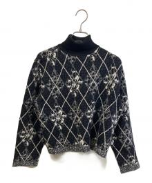 Christian Dior Sports（クリスチャン ディオールスポーツ）の古着「薄手ニット」｜グレー×ホワイト