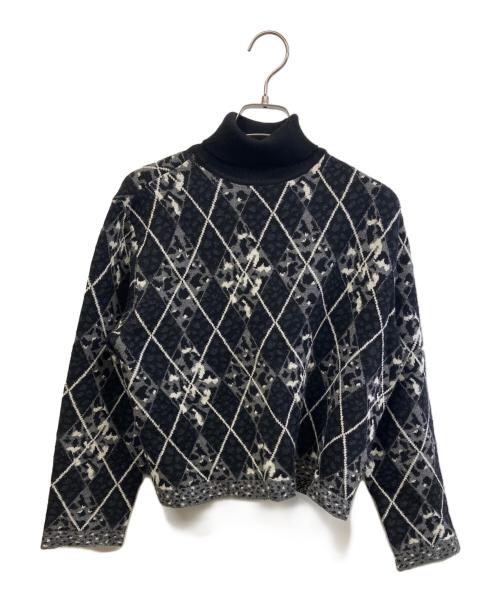 Christian Dior Sports（クリスチャン ディオールスポーツ）Christian Dior Sports (クリスチャン ディオールスポーツ) 薄手ニット グレー×ホワイト サイズ:Mの古着・服飾アイテム