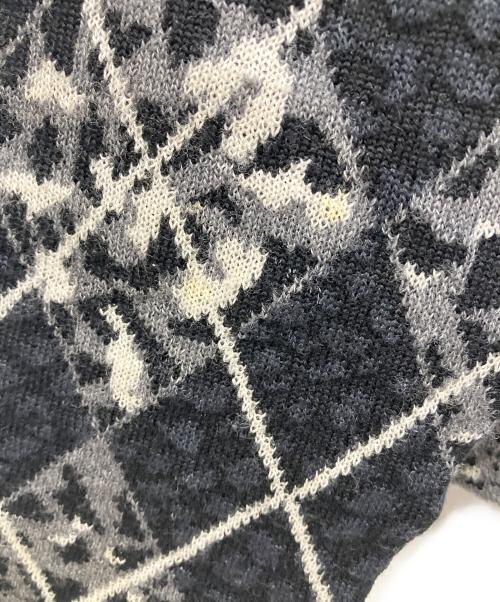 Christian Dior Sports（クリスチャン ディオールスポーツ）Christian Dior Sports (クリスチャン ディオールスポーツ) 薄手ニット グレー×ホワイト サイズ:Mの古着・服飾アイテム