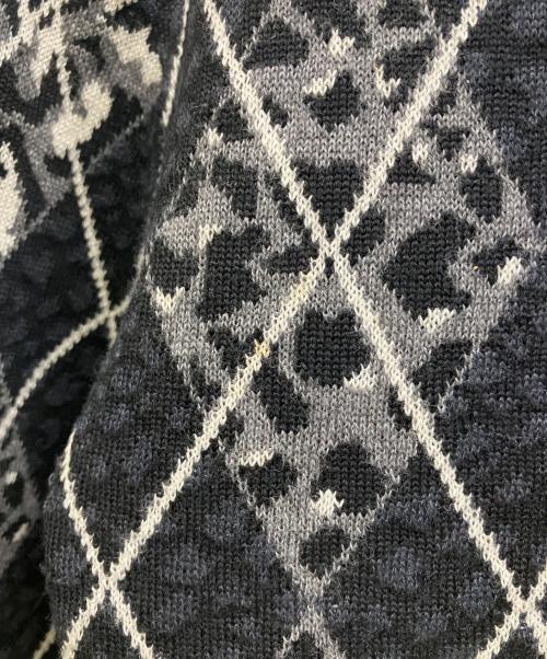 Christian Dior Sports（クリスチャン ディオールスポーツ）Christian Dior Sports (クリスチャン ディオールスポーツ) 薄手ニット グレー×ホワイト サイズ:Mの古着・服飾アイテム