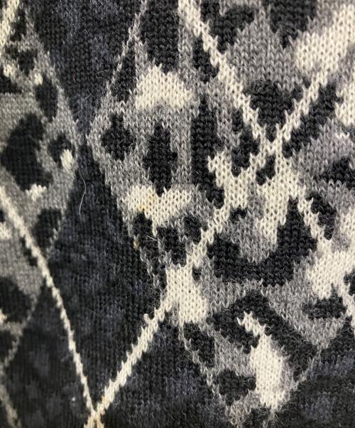 Christian Dior Sports（クリスチャン ディオールスポーツ）Christian Dior Sports (クリスチャン ディオールスポーツ) 薄手ニット グレー×ホワイト サイズ:Mの古着・服飾アイテム