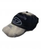 DIESELディーゼル）の古着「C-OLTON-BLACK-D / ダメージ加工キャップ」｜ブラック