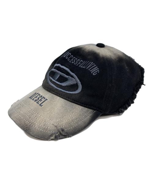 DIESEL（ディーゼル）DIESEL (ディーゼル) C-OLTON-BLACK-D / ダメージ加工キャップ ブラックの古着・服飾アイテム