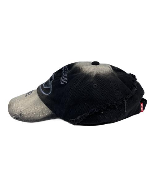 DIESEL（ディーゼル）DIESEL (ディーゼル) C-OLTON-BLACK-D / ダメージ加工キャップ ブラックの古着・服飾アイテム