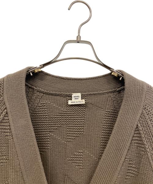 HERMES（エルメス）HERMES (エルメス) 厚手カーディガン ベージュ サイズ:38の古着・服飾アイテム