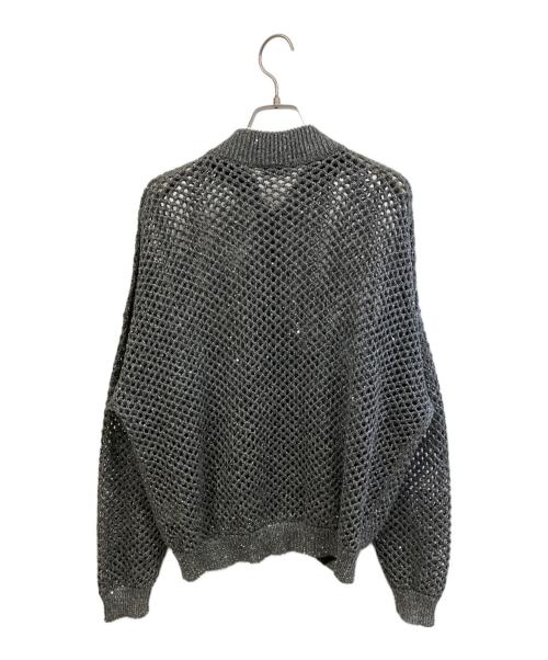 BRUNELLO CUCINELLI（ブルネロクチネリ）BRUNELLO CUCINELLI (ブルネロクチネリ) スパンコール ネット ボンバージャケット グレー サイズ:Mの古着・服飾アイテム