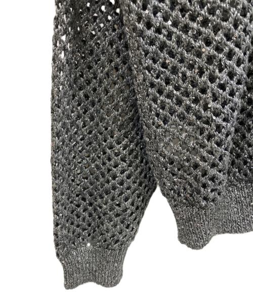 BRUNELLO CUCINELLI（ブルネロクチネリ）BRUNELLO CUCINELLI (ブルネロクチネリ) スパンコール ネット ボンバージャケット グレー サイズ:Mの古着・服飾アイテム