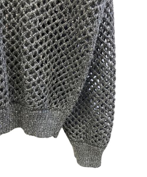 BRUNELLO CUCINELLI（ブルネロクチネリ）BRUNELLO CUCINELLI (ブルネロクチネリ) スパンコール ネット ボンバージャケット グレー サイズ:Mの古着・服飾アイテム