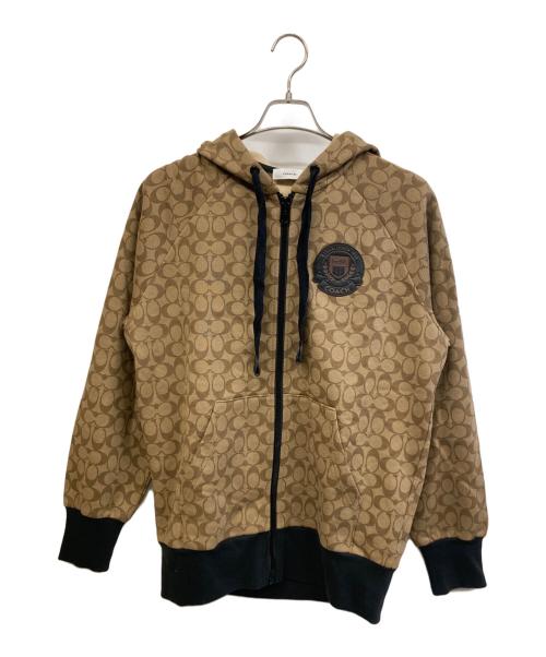 COACH（コーチ）COACH (コーチ) ジップパーカー ベージュ サイズ:XSの古着・服飾アイテム