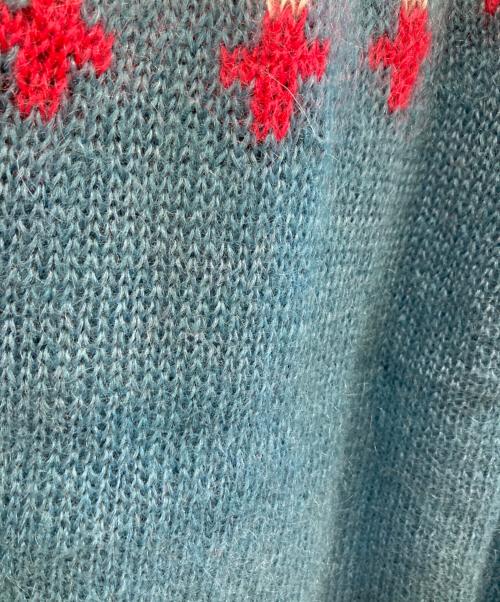 Hysteric Glamour（ヒステリックグラマー）Hysteric Glamour (ヒステリックグラマー) 厚手ニット ブルー×レッド サイズ:FREEの古着・服飾アイテム