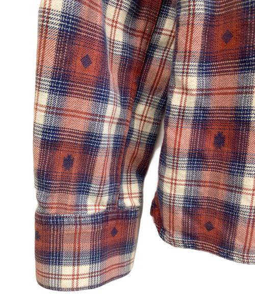 FLAT HEAD（フラット ヘッド）FLAT HEAD (フラット ヘッド) 長袖シャツ レッド×ブルー サイズ:40の古着・服飾アイテム