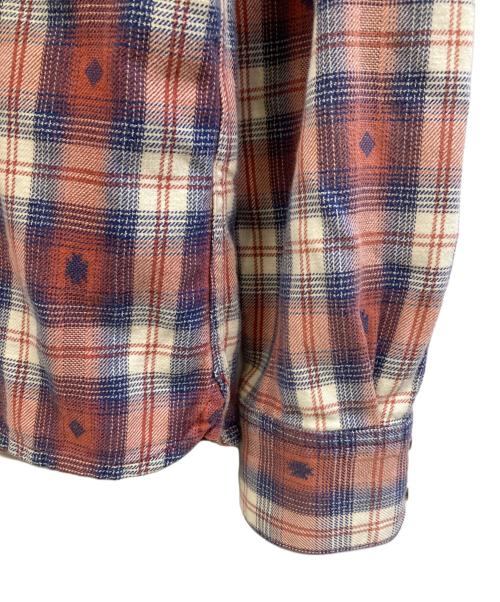 FLAT HEAD（フラット ヘッド）FLAT HEAD (フラット ヘッド) 長袖シャツ レッド×ブルー サイズ:40の古着・服飾アイテム