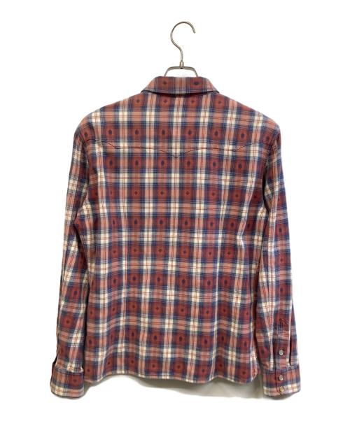 FLAT HEAD（フラット ヘッド）FLAT HEAD (フラット ヘッド) 長袖シャツ レッド×ブルー サイズ:40の古着・服飾アイテム