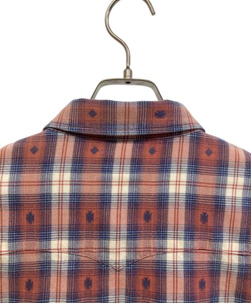 FLAT HEAD（フラット ヘッド）FLAT HEAD (フラット ヘッド) 長袖シャツ レッド×ブルー サイズ:40の古着・服飾アイテム