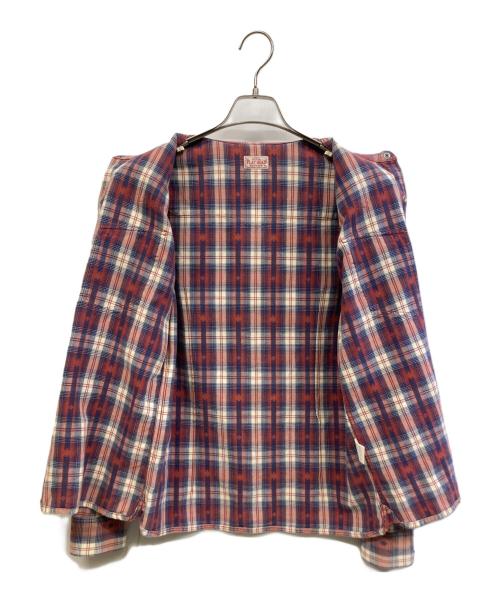 FLAT HEAD（フラット ヘッド）FLAT HEAD (フラット ヘッド) 長袖シャツ レッド×ブルー サイズ:40の古着・服飾アイテム