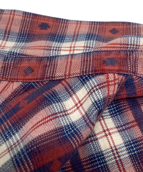 FLAT HEAD（フラット ヘッド）FLAT HEAD (フラット ヘッド) 長袖シャツ レッド×ブルー サイズ:40の古着・服飾アイテム