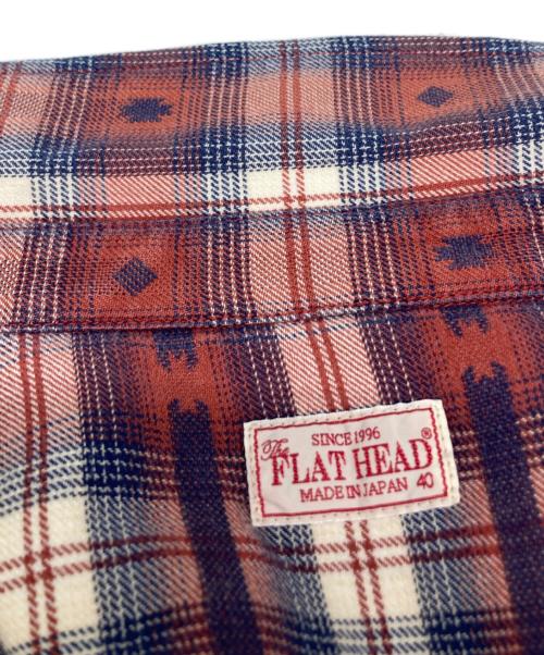 FLAT HEAD（フラット ヘッド）FLAT HEAD (フラット ヘッド) 長袖シャツ レッド×ブルー サイズ:40の古着・服飾アイテム