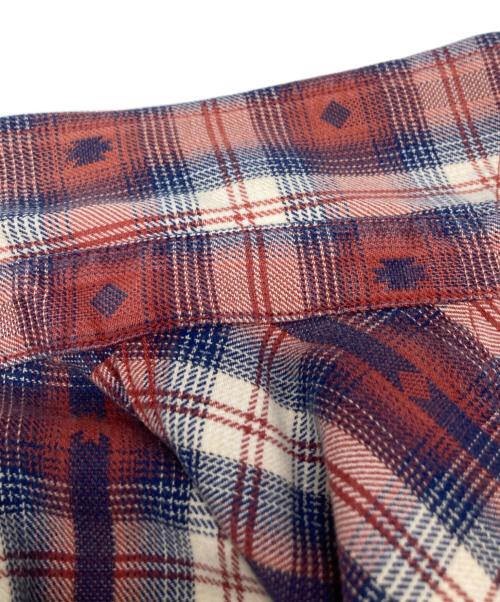 FLAT HEAD（フラット ヘッド）FLAT HEAD (フラット ヘッド) 長袖シャツ レッド×ブルー サイズ:40の古着・服飾アイテム