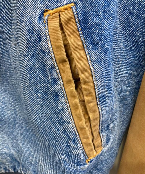 Dunbrooke（ダンブルック）Dunbrooke (ダンブルック) デニムスタジャン インディゴ×ブラウン サイズ:Lの古着・服飾アイテム