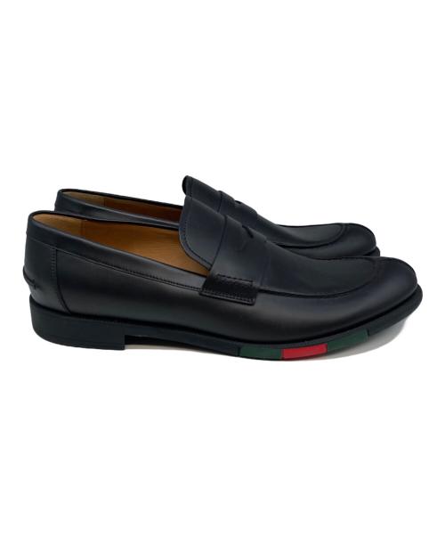GUCCI（グッチ）GUCCI (グッチ) レザーコインローファー ブラック サイズ:27の古着・服飾アイテム