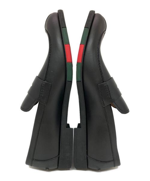 GUCCI（グッチ）GUCCI (グッチ) レザーコインローファー ブラック サイズ:27の古着・服飾アイテム