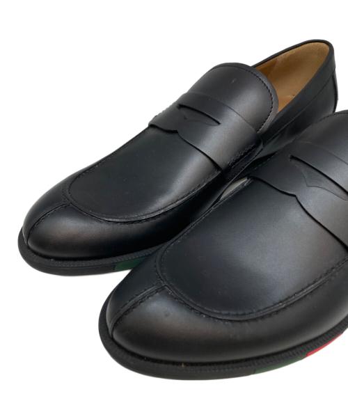 GUCCI（グッチ）GUCCI (グッチ) レザーコインローファー ブラック サイズ:27の古着・服飾アイテム